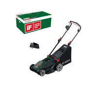 Bosch Rasaerba a batteria ROTAK18V2-43 senza batt./caric. | larghezza di taglio: 43 cm, altezza di taglio: 30-75 mm, sacco raccoglierba in tessuto da 40 l, tappo per pacciame