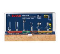 BOSCH RBS006 - Set di 6 punte per fresa multiuso con codolo da 1/4", con punta in carburo, assortite, con custodia inclusa, per applicazioni in dritto, rifilatura, bordi decorativi, falegnameria a