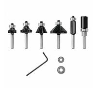 BOSCH RBS006TES - Set di 6 punte per fresa con punta in metallo duro per finiture e bordi, set assortito