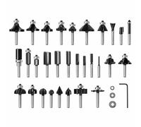 BOSCH RBS030MBS - Set di punte per router in legno duro con punta in metallo duro, 30 pezzi