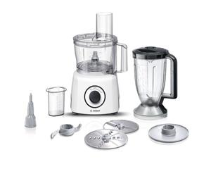 Bosch Robot da Cucina Compatto, MultiTalent 3, MCM3230W, Bianco | 30+ Funzioni, 800W, Ciotola da 2,3 L, Accessorio Frullatore e Accessori per Tagliare, Grattugiare, Impastare, Tritare Inclusi