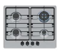 Piano Cottura 4 Fuochi a Gas Larghezza 60 cm (1 Bruciatore Wok) in Acciaio Inox colore Inox - PGH6B5K60 Serie 4