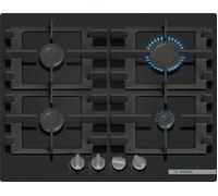 Bosch Serie 4 PNP6B6K40 , Piano cottura a gas, 60 cm, Vetro temperato, Nero
