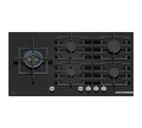 Piano Cottura 5 Fuochi a Gas 90 cm (1 Bruciatore Wok) in Vetro colore Nero - PPM9A6I40 Serie 6