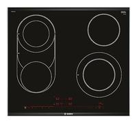 Bosch PKM675DP1D, Piano di cottura + Vetroceramica a incasso, Argento, Nero