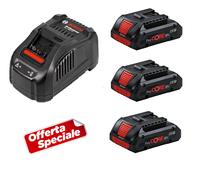 BOSCH 3 BATTERIE 18V PROCORE 4 AH LI-ION KIT + CARICABATTERIE PROFESSIONAL