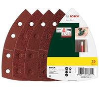 Bosch Set da 25 Pezzi di Fogli Abrasivi, per Legno, Stucchi, Pitture, Vernici, Grana 40/80/120/180, 11 Fori, 102 x 62 mm, Accessori Levigatrice Palmare