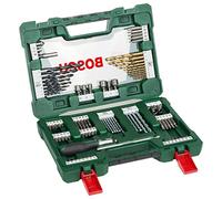 Bosch Set Da 91 Pezzi Di Punte E Bit V-Line In Titanio, Per Legno, Pietra E Metallo, In acciavite A Cricchetto E Bacchetta Magnetica, Accessori Per Utensili Di Foratura E Avvitamento