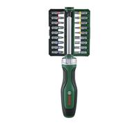Bosch Set de 19 tournevis a cliquet a embout (36 dents porte-embout magnétique Softgrip 18 emb. acier S2 barrette clipsable)
