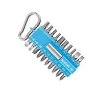 Bosch Set di 21 bit di avvitamento con supporto universale e moschettone azzurro