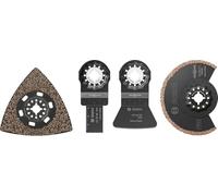 Bosch Set di 4 piastrelle (per mortaio, colla, 134 x 104 mm, accessori professionali multicutter)