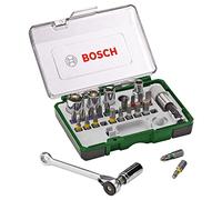 Bosch Set di punte per avvitare, con chiave a cricchetto, 27 pezzi