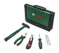 Bosch Set Easy Starter Utensili Manuali da 14 Pezzi, Kit Starter di Utensili per Semplici Lavori Domestici e di Fai-Da-Te, Pinze Combinate, Cacciavite, Coltellino Multiuso, Martello, 10 Bit