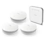 Bosch Smart Home Set di allarme antincendio, 3x rivelatori di fumo II, 1x controller II