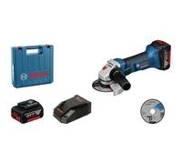 BOSCH - Smerigliatrice Angolare Professional a Batteria GWS 18-125 V-LI in Valigetta con 2 Batterie da 4,0 Ah al Litio e Set di Accessori
