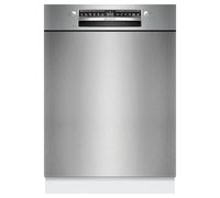Bosch SMU4HTS00E Serie 4, lavastoviglie 60 cm di larghezza, con cestello per posate, programma Silence, asciugatura extra, cesti Vario Flex Rackmatik, Home Connect, acciaio spazzolato