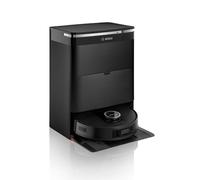 Bosch Spotless Max Cam Robot Aspirapolvere e Lavapavimenti, Potenza 11.000 Pa, Panno Rotante Estensibile, Stazione autopulente, Navigazione Smart Vision, App Home Connect, Nero
