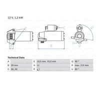 BOSCH Starter 1.2kW per Ford Focus II C-Max Volvo V50 C30 0 986 023 570
