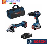 BOSCH SUPERKIT Trapano + Smerigliatrice + 2 Batterie 4,0Ah +Caricabatterie Borsa