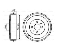 BOSCH Tamburi Freno Posteriori 48Mm Per Fiat Fiorino Kasten Doblo Cargo