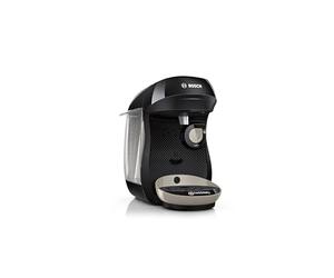 Bosch Tassimo happy friendly TAS109E Macchina per capsule TAS109E, oltre 70 bevande, adatta per tutte le tazze, spegnimento automatico, dosaggio perfetto, salvaspazio, 1400 W, nero/beige
