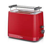 Bosch TAT3M124 Tostapane Compatto, 950 Watt, Spegnimento Automatico, Rosso | Tostapane Compatto, Tostatura Uniforme, Espulsione Automatica, Vassoio RaccogliBriciole, Funzione Scongelamento Riscaldamento