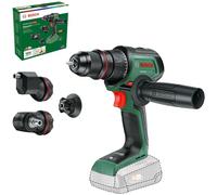 Bosch trapano-avvitatore a batteria AdvancedDrill 18V-80 QuickSnap (foratura/avvitamento; mandrino in metallo; portabit magnetico; testa eccentrica e ad angolo; impugnatura supplem.; senza batteria)