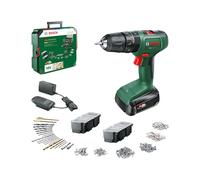 Bosch Trapano con percussione a batteria EasyImpact 18V-40 (avvitamento e foratura su legno, metallo e plastica; foratura con percussione nella muratura; 241 punte; 1 batteria da 1,5 Ah 18 V)
