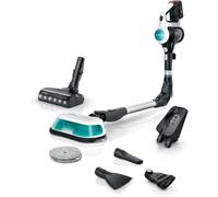 Bosch Unlimited 7 ProHygienic Aqua BCS71HYG2 Scopa Elettrica Lavapavimenti 2 in 1 Senza Fili, Spazzola DynamicAqua 2in1, Spazzola Tradizionale, Bianco