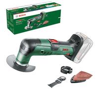 Bosch utensile multifunzione a batteria UniversalMulti 18V-32 (per segatura, taglio, levigatura; 1x lama; 1x lama da taglio; 1x platorello; 6x fogli abrasivi; 1x arresto di profondità; senza batteria)