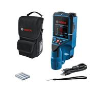 Bosch Professional Wall Scanner D-tect 200 C (rilevamento di cavi non/sotto tensione, metallo, tubi di plastica, montanti in legno e cavità, cavo USB-C™, 4 batterie AA, borsa protettiva)