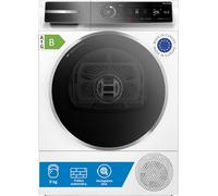 Bosch WQB246C0II Serie 8 Asciugatrice smart a pompa di calore, 9 kg, Classe energetica B, Condensatore autopulente, Riduce le pieghe e facilita la stiratura, Cestello per capi in lana, Bianco, 60 Cm