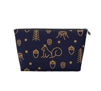 Boschi invernali e scoiattoli in stile linea blu, Borsa da toilette Borsa per trucco Borsa per cosmetici Borsa da toilette da viaggio portatile