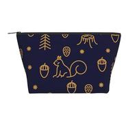 Boschi invernali e scoiattoli in stile linea blu, Borsa da toilette Borsa per trucco Borsa per cosmetici Borsa da toilette da viaggio portatile