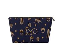 Boschi invernali e scoiattoli in stile linea blu, Borsa per il trucco Borsa per cosmetici Borsa da toilette da viaggio portatile Borsa da toilette