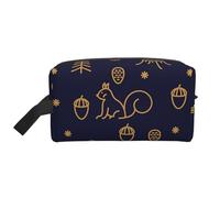 Boschi invernali e scoiattoli in stile linea blu, Borsa per il trucco Borsa per cosmetici Borsa da viaggio portatile da viaggio Borsa per trucco Organizer