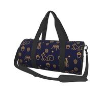 Boschi invernali e scoiattoli in stile linea blu, Borsone da viaggio di grande capacità Borsa rotonda Borsa da viaggio sportiva Borsa da viaggio Borsa da fitness
