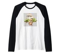 Bosco botanico da donna con fungo acquerellato Maglia con Maniche Raglan