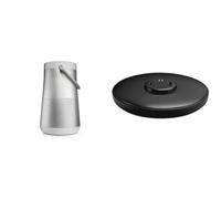 Bose Diffusore SoundLink Revolve+ II Bluetooth portatile: Diffusore wireless resistente all'acqua con batteria a lunga durata, Argento & SoundLink Revolve Base di ricarica, Nero