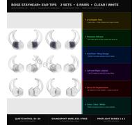 Bose SoundSport Free Gommini 2 Set 6 Paia StayHear+ QC30 QC20 Bianco Trasparente