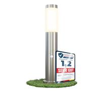 BOSEA - Lampada da vialetto, effetto dissuasivo, 50 cm, per E27, in acciaio inox, IP44