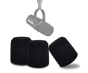 Boseen Parabrezza in schiuma per microfono Shure MV7, copertura per microfono per MV7, schiuma professionale per registrazione, 3 pezzi