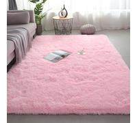 Boshengya Tappeto shag ultra morbido e soffice, colore rosa, 1,5 x 2,4 m, in pelliccia, per camera da letto e soggiorno, antiscivolo, decorazione per la camera delle ragazze, cameretta (1,5 x 2,3 m,