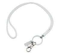 Boshiho - Cordino da ufficio in pelle poliuretanica, con clip resistente e portachiavi, porta badge, o per tenere il cellulare o altri dispositivi USB 16'' (40,64 cm) bianco