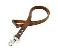 Boshiho Cordino portachiavi cordino da collo in pelle bovina Porta Badge Lanyard Collo con chiusura in metallo per porta badge, chiavi, USB, telefono cellulare (marrone)