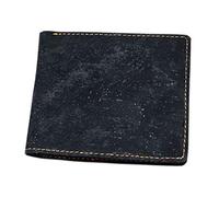 BOSHIHO Portafoglio in sughero, Vegan RFID Blocking Wallet con tasca porta monete, Bifold Men Wallet (Nero)