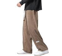 BoShiNuo Autunno Inverno Velluto a Coste Pantaloni Uomo Vintage Giapponese Pantaloni Uomo Velluto a Coste Baggy Straight, cachi, L