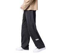 BoShiNuo Autunno Inverno Velluto a Coste Pantaloni Uomo Vintage Giapponese Pantaloni Uomo Velluto a Coste Baggy Straight, grigio, M