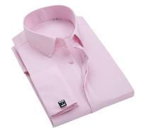 BoShiNuo Gemelli francesi da uomo, a maniche lunghe, lisci e setosi, non si stirano, abbigliamento formale per matrimoni, primavera, estate e autunno, X10, L