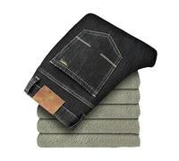 BoShiNuo Jeans caldi invernali da uomo, tessuto elasticizzato, pantaloni in denim ispessiti in pile, Grigio fumo 9, 50